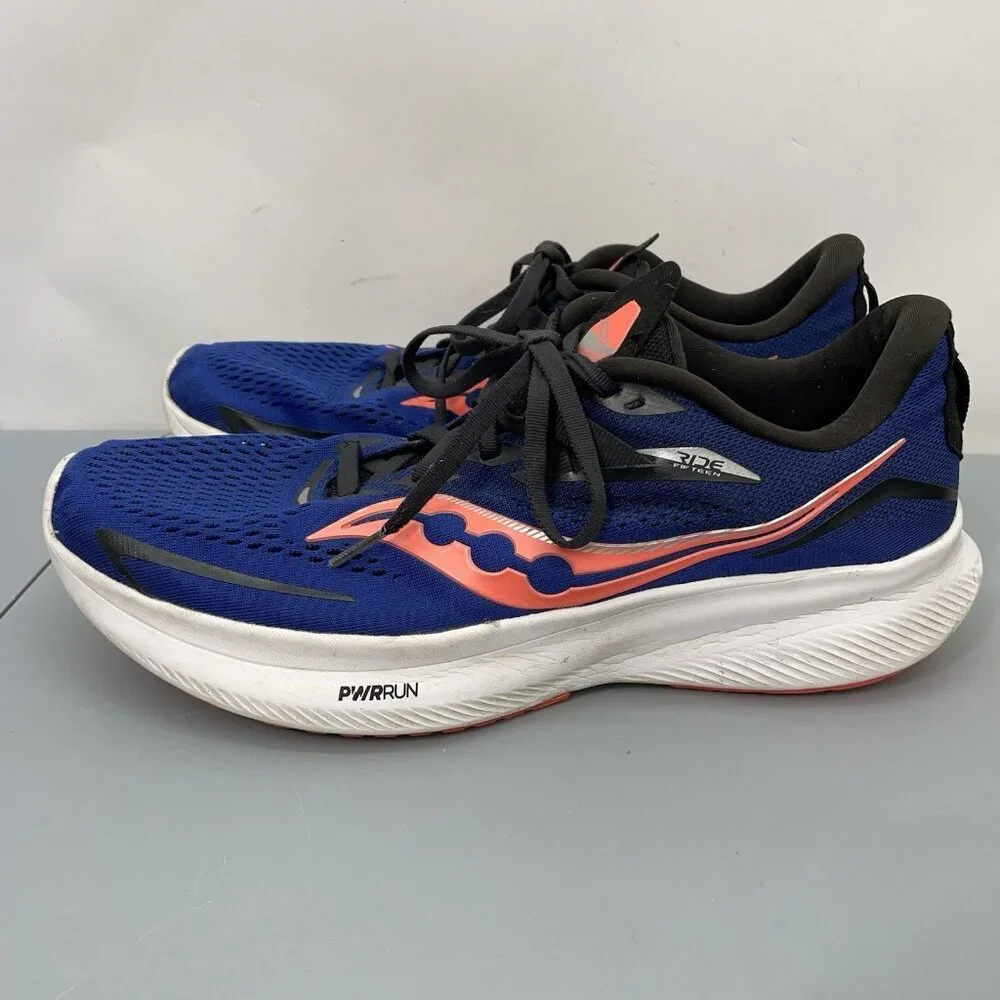 Saucony Ride 15 Sneakers Shoes Running Training Athletic Blue Mens 10.5